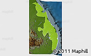 Physical 3D Map of Eastern, darken