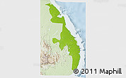Physical 3D Map of Eastern, lighten