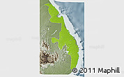 Physical 3D Map of Eastern, semi-desaturated
