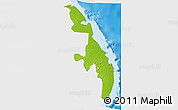 Physical 3D Map of Eastern, single color outside