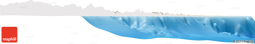 Shaded Relief Horizon Map of Eastern, single color outside