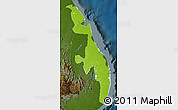 Physical Map of Eastern, darken