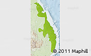 Physical Map of Eastern, lighten