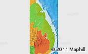 Physical Map of Eastern, political outside