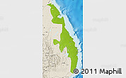 Physical Map of Eastern, shaded relief outside