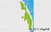 Physical Map of Eastern, single color outside
