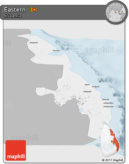 Gray Panoramic Map of Eastern, single color outside
