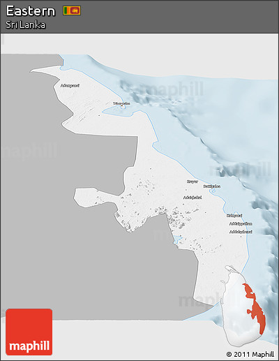 Gray Panoramic Map of Eastern, single color outside