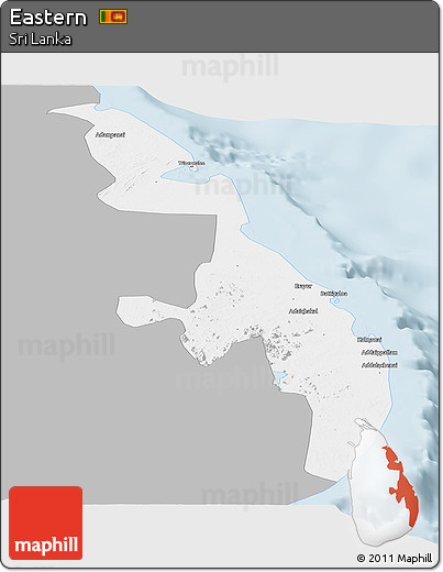 Gray Panoramic Map of Eastern, single color outside