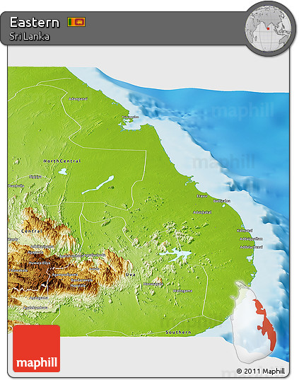 Physical Panoramic Map of Eastern