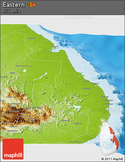 Physical Panoramic Map of Eastern