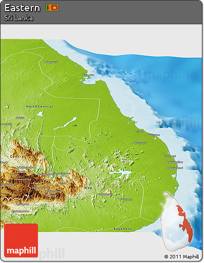 Physical Panoramic Map of Eastern