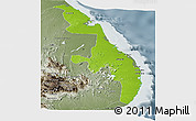 Physical Panoramic Map of Eastern, semi-desaturated