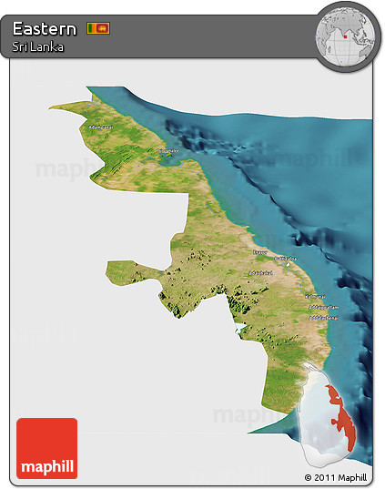 Satellite Panoramic Map of Eastern, single color outside