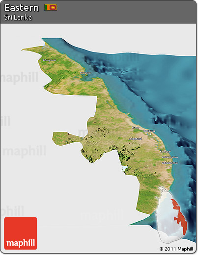 Satellite Panoramic Map of Eastern, single color outside