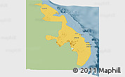Savanna Style Panoramic Map of Eastern, single color outside
