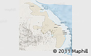 Shaded Relief Panoramic Map of Eastern, lighten
