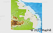 Shaded Relief Panoramic Map of Eastern, physical outside