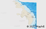 Shaded Relief Panoramic Map of Eastern, single color outside