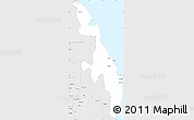 Silver Style Simple Map of Eastern
