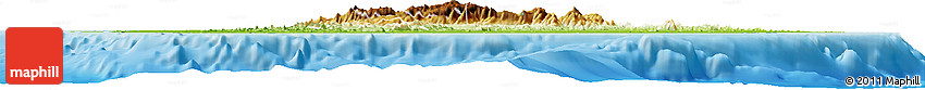 Physical Horizon Map of Sri Lanka, lighten, land only