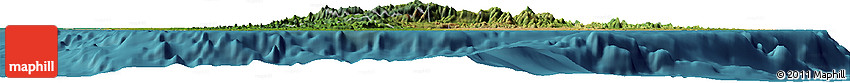 Satellite Horizon Map of Sri Lanka, shaded relief outside, satellite sea