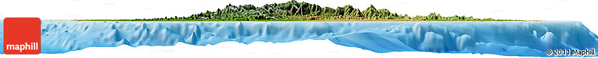 Satellite Horizon Map of Sri Lanka, single color outside, shaded relief sea