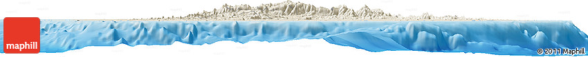Shaded Relief Horizon Map of Sri Lanka, single color outside