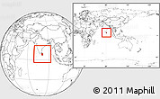 Blank Location Map of Sri Lanka, within the entire continent