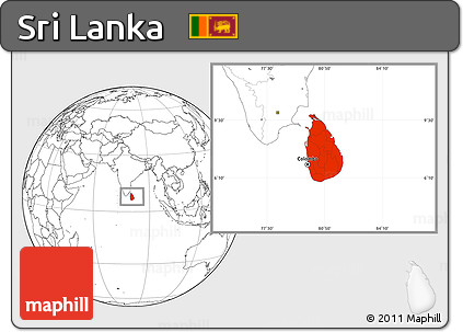 Blank Location Map of Sri Lanka