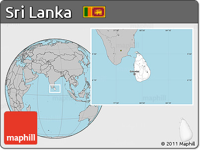 Blank Location Map of Sri Lanka, gray outside