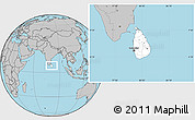Blank Location Map of Sri Lanka, gray outside