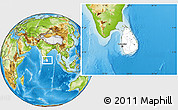 Blank Location Map of Sri Lanka, physical outside