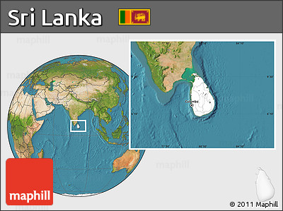 Blank Location Map of Sri Lanka, satellite outside