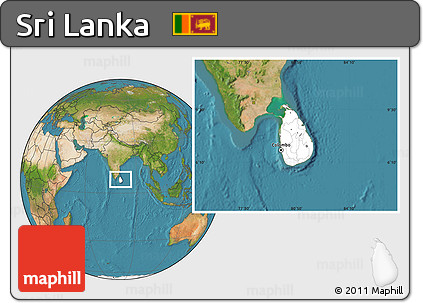 Blank Location Map of Sri Lanka, satellite outside