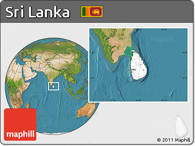 Blank Location Map of Sri Lanka, satellite outside