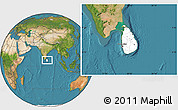 Blank Location Map of Sri Lanka, satellite outside