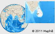 Blank Location Map of Sri Lanka, shaded relief outside