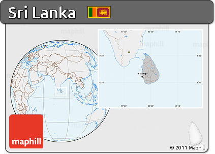 Gray Location Map of Sri Lanka, lighten