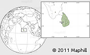 Savanna Style Location Map of Sri Lanka, blank outside, hill shading inside