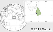 Savanna Style Location Map of Sri Lanka, blank outside