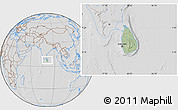 Savanna Style Location Map of Sri Lanka, lighten, desaturated, hill shading