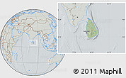 Savanna Style Location Map of Sri Lanka, lighten, semi-desaturated, hill shading