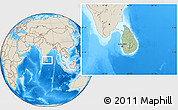 Savanna Style Location Map of Sri Lanka, shaded relief outside, hill shading