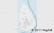 Gray Map of Sri Lanka, single color outside