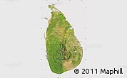 Satellite Map of Sri Lanka, cropped outside