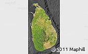 Satellite Map of Sri Lanka, darken, desaturated
