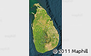 Satellite Map of Sri Lanka, darken