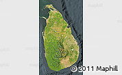 Satellite Map of Sri Lanka, darken, semi-desaturated