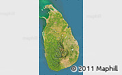 Satellite Map of Sri Lanka, lighten, desaturated, land only